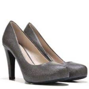 Franco Sarto Cicero Grey Leather Hidden Platform Pumps Sz 8